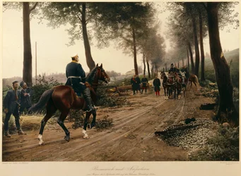 Bismarck und Napoleon treffen sich an der Chaussee von Donchery am 2. September 1870